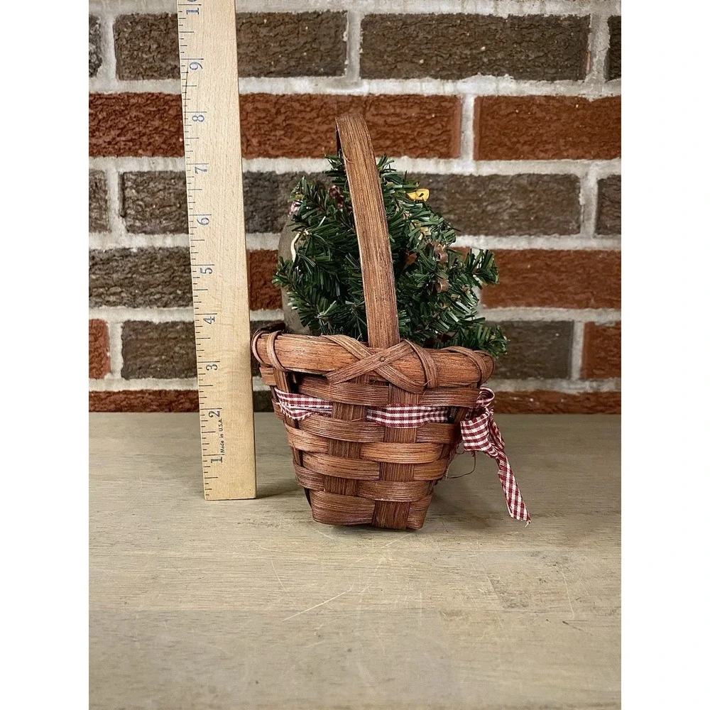 Primitive Hanging Basket Door Woven Rustic Cottage‎ Core Farmhouse Christmas